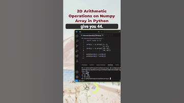 2D Arithmetic Operations ON Numpy Array in Python