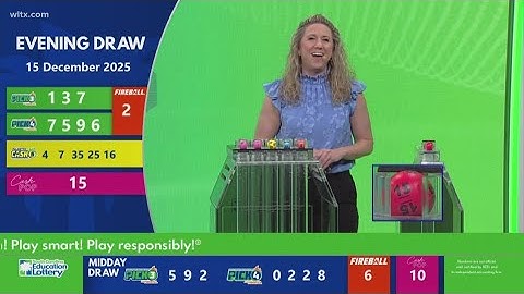 Evening SC winning lottery numbers for December 15, 2025