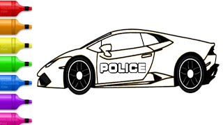 Belajar menggambar mobil lamborghini aventador untuk anak.