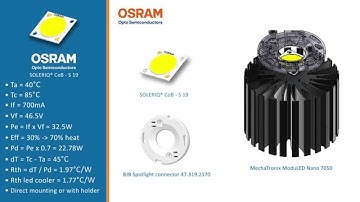 Osram Soleriq S19 COB LED module - how to select the correct LED cooler - thermal calculation model