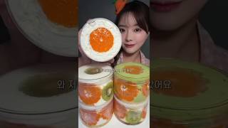 Kiwi 🥝 Orange 🍊 Cake eating ASMR satisfying sounds #asmrsounds #asmr #eatingsounds
