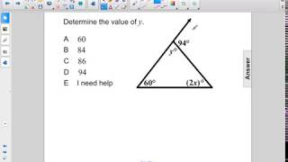 Geometry Triangles Exterior Angle Theorem Pt 4 Q47