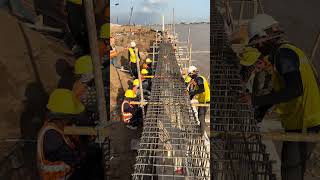 Install Rebar of Cap Beam at Zone A #construction #skills #engineering #shorts #rebar r