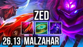 ZED vs MALZAHAR (MID) | 50K damage | KR Master | 26.13