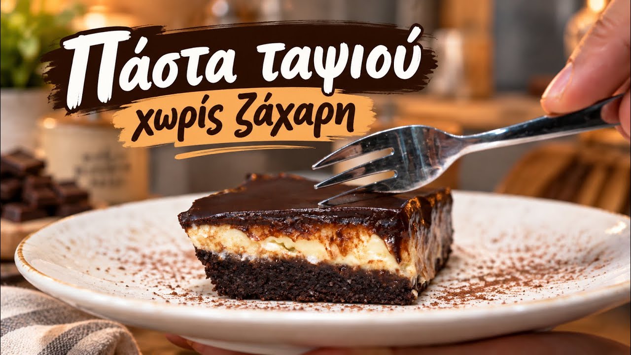 Εύκολη Πάστα Ταψιού Χωρίς Ζάχαρη – Σοκολατένια Απόλαυση Χωρίς Τύψεις! – Video