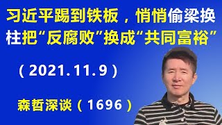 习近平踢到铁板，悄悄 偷梁换柱 把“反腐败”换成“共同富裕”.（2021.11.9）