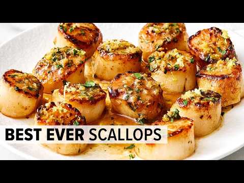 BEST SCALLOPS RECIPE with Lemon Garlic Butter Sauce! thumbnail