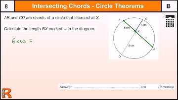 Circle theorem, Intersecting Chords, GCSE Maths revision Exam paper practice & help