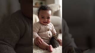 Kitten Cheek Surprise Baby Laughs When The Kitten Gives A Tiny Face Nuzzle