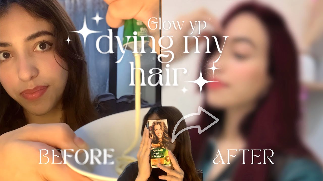 Dying and cut my hair at home💇‍♀️  |حيدت العكز ونضت تهليت في راسي 😌 