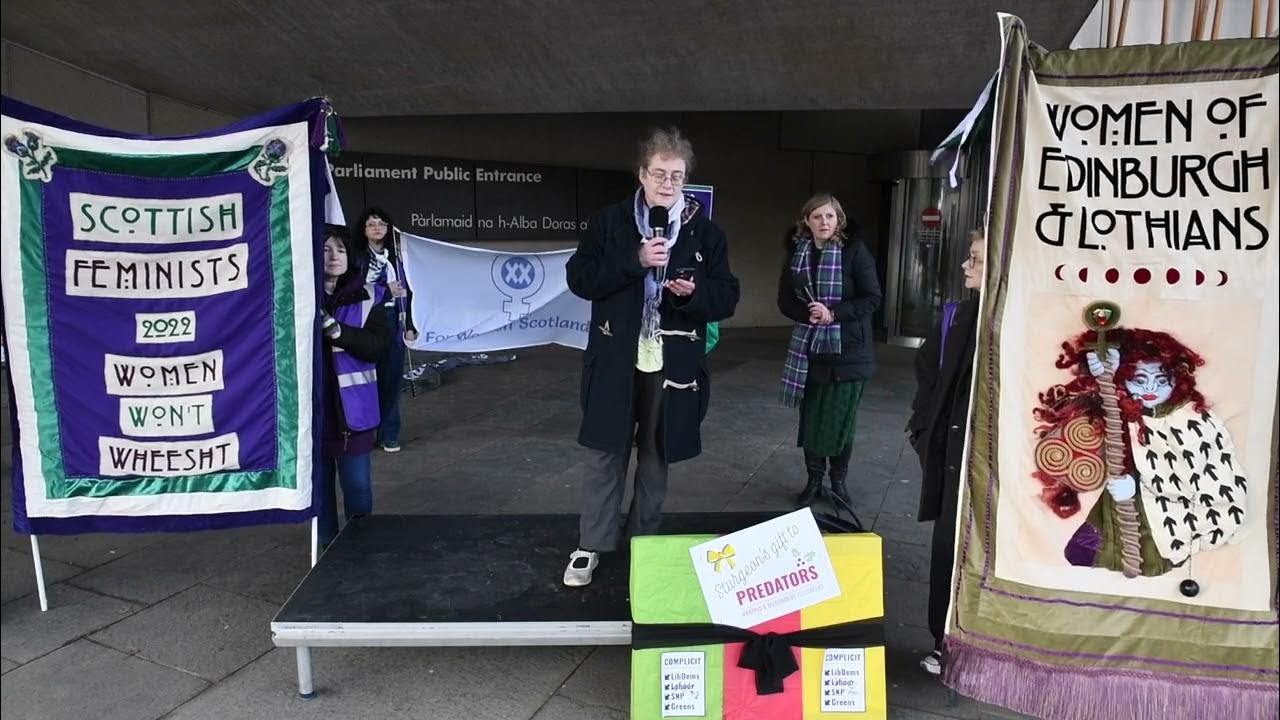 Lucy Hunter Blackburn MBM, FWS Prison Demo Scottish Parliament