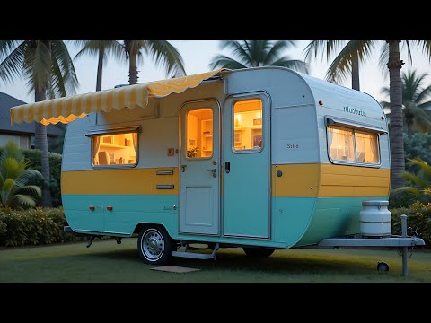 Cozy Mint & Yellow Vintage Camper Tour | Tiny Retro Trailer