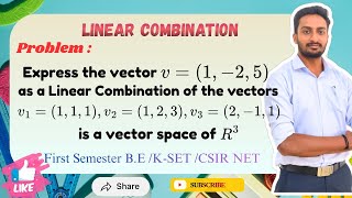 Express thevector v=(1,-2,5)as a linear combination of thevectors v1=(1,1,1),v2=(1,2,3),v3=(2,-1,1).