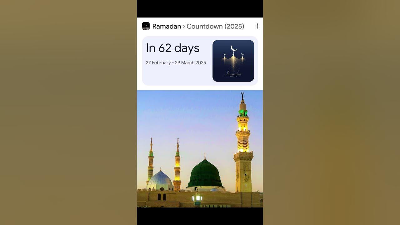 RAMADAN 2025 COUNTDOWN 62 DAYS ARE LEFT DHIKRALLAH BESTZIKR 
