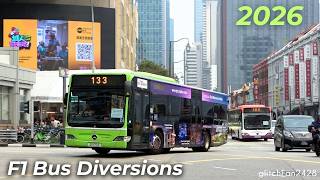 Buses on Diversion for Formula 1 Grand Prix, Singapore 2026