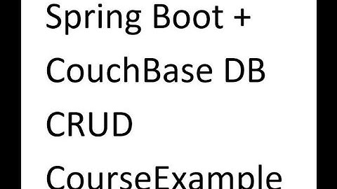 Spring Boot CouchBase Java N1QL CRUD
