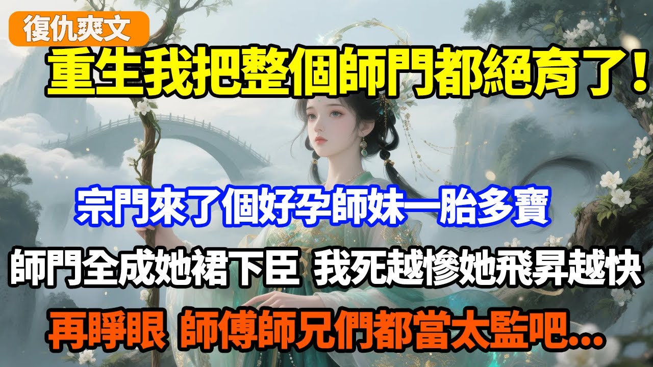 重生一世，我把整個師門都絕育了！宗門來了個好孕師妹一胎多寶，師門全成她裙下臣，我死越慘她飛昇越快，再睜眼，師傅師兄們都當太監吧