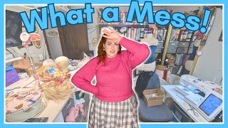 Clean with me! // Lets Clean the Sewing Room & Answer Your Questions