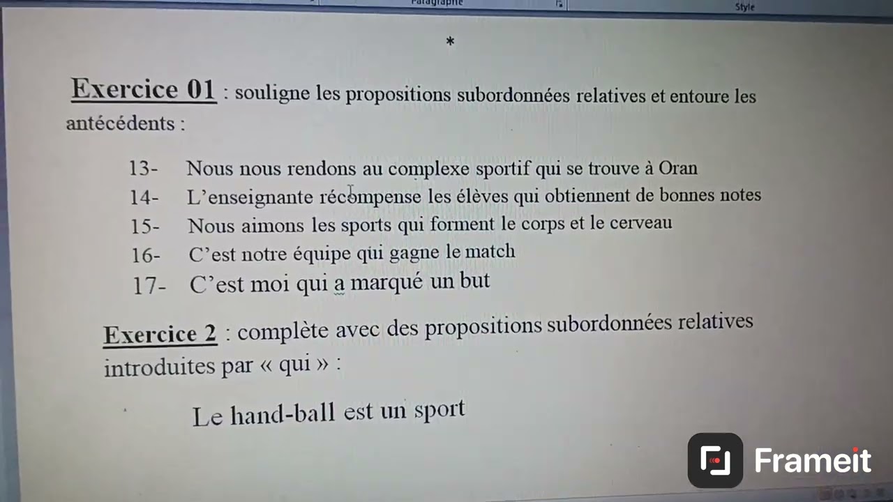 1am, séquence 03, grammaire : la proposition relative introduite par ''qui''