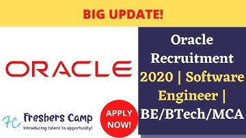 Oracle Recruitment 2020 | Software Engineer | BE/BTech/MCA