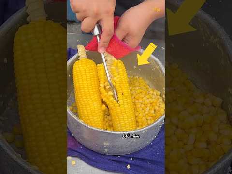 طبخ الذره الصفراء و بيعه في الشوارع