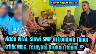 Viral Video: Middle School Student in East Lombok Criticizes MBG, Turns Out to Be From a Broken H...
