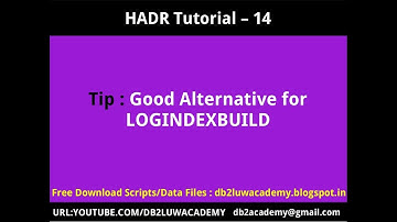 HADR Tutorial Part 14 - GOOD Alternative for LOGINDEXBUILD