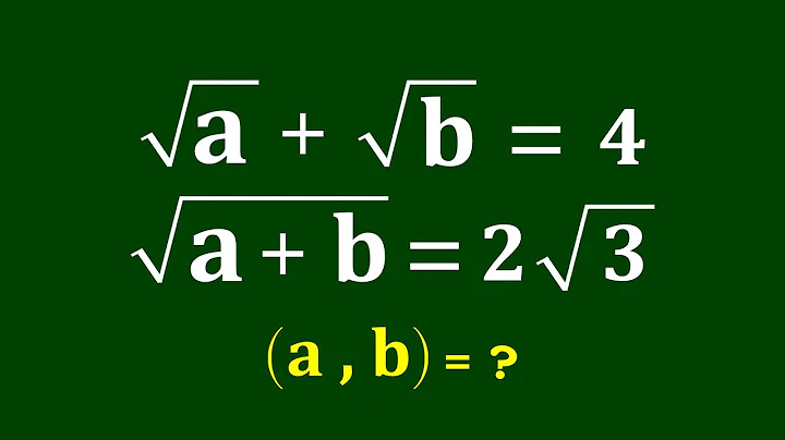 A Nice Algebra Problem | Math Olympiad a=? b=?