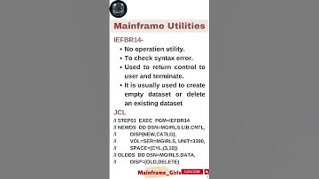 Mainframe Utilities #mainframes #learning #youtube #utilities #coding #shortvideo #trending #IEFBR14