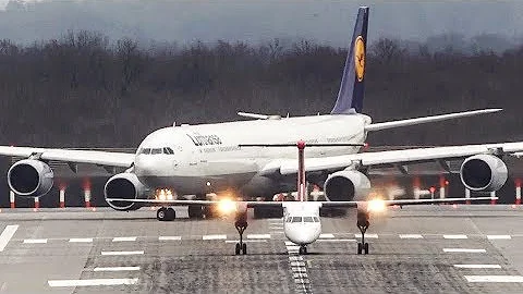 AIRBUS A340-600 vs. DASH8 - GET OUT OF MY WAY, BROTHER!