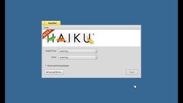 Installation of Haiku OS R1 beta3 in the BeOS style mode without packagefs
