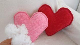 SOFT HEART PILLOW MAKING FROM DECORATIVE VELVET YARN MOTIF PILLOW MAKING PILLOW DESIGNS screenshot 2
