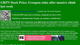 GRPN Stock Price: Groupon sinks after massive climb last week