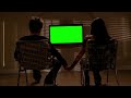 Jesse and jane watching tv  green screen