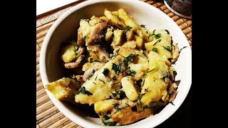 Картошка с грибами в казане . Картошка с грибами в казане .