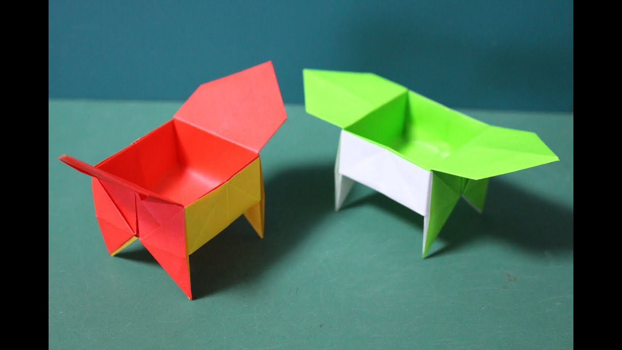 Origami Box With A Foot 折り紙 足つき三方の箱 Youtube