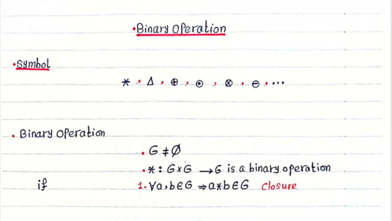 Lecture (1) Binary Operation, Group Theory