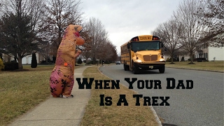 Pranking Our Kids With A Giant Blow Up T-Rex Costume