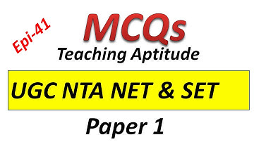 Teaching aptitude MCQS for SET UGC NET  Exam Preparation 2020 Ep 41