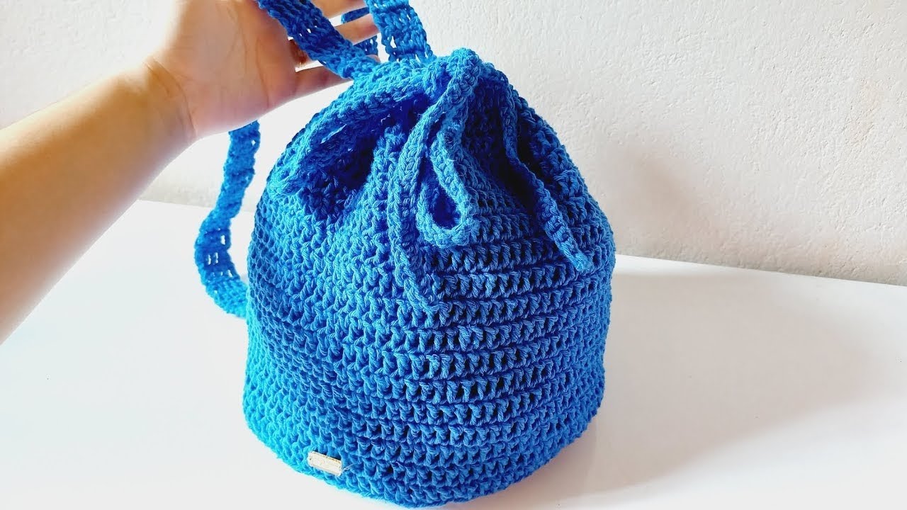 Bolsa saco de crochê em barbante fácil rápida e econômica passo a passo por @ゆっくり西側ニュース解説