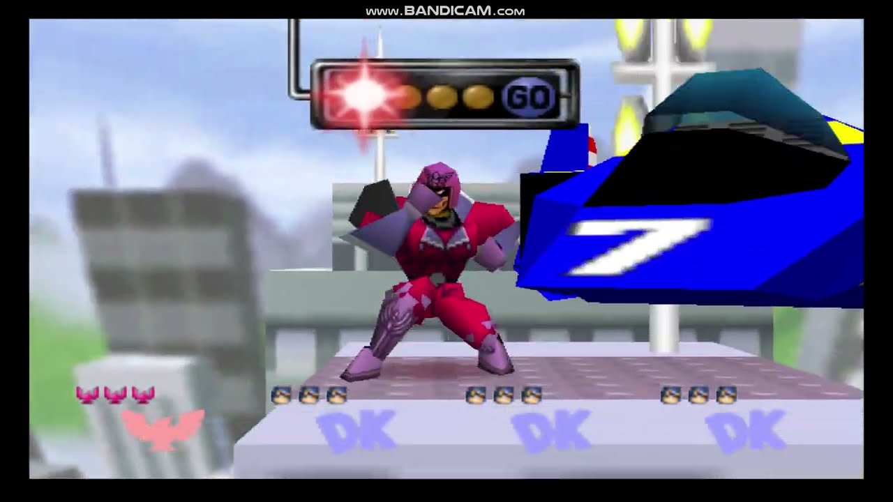 I play SUPER SMASH BROS N64: CAPTAIN FALCON VS 3 DONKEY KONG (HARD MODE)