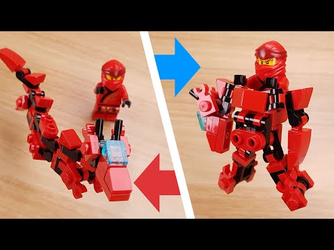 レゴで作ったドラゴン LEGO brick Dragon transformer robot tutorial Red Dragon