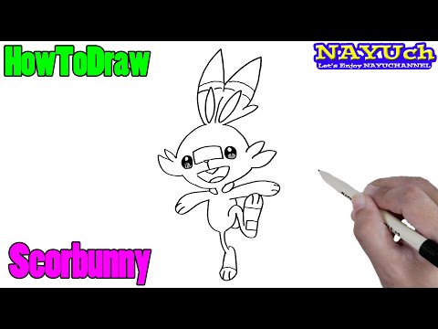 How to draw Pokemon  Scorbunny  easy drawing step by step