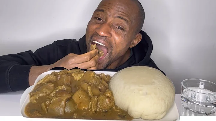 ASMR NIGERIAN FOOD MUKBANG || POUNDO YAM FUFU AND NSALA SOUP WITH ASSORTED MEAT