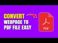 How To Convert a Webpage Into PDF Document