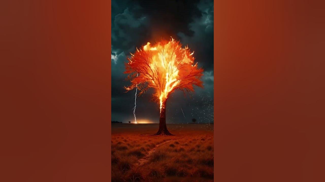 Lightning destroys trees 🌲