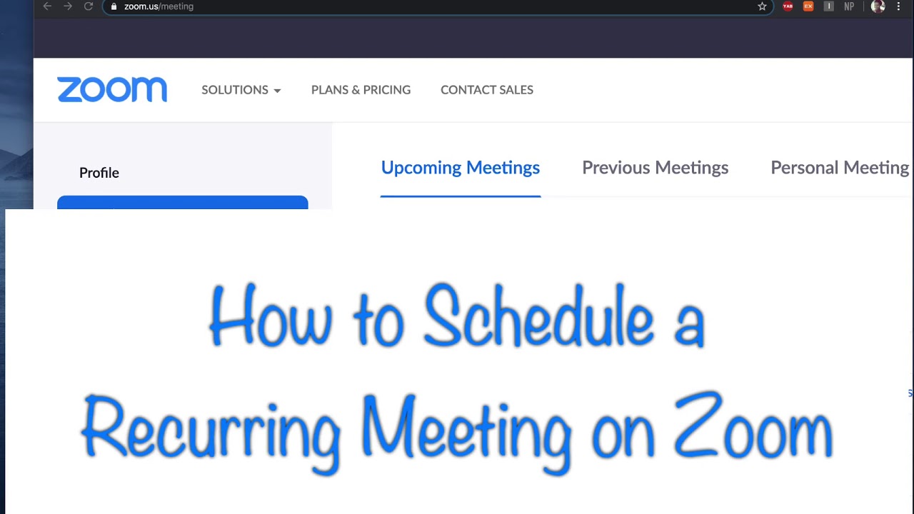 ZOOM How To Schedule A Recurring Meeting YouTube