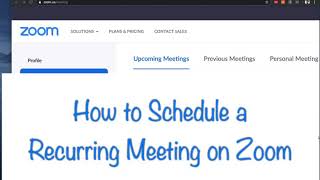 A how to on scheduling recurring meetings, providing you link that can
be used multiple times.