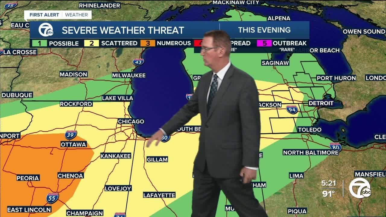Severe storm chances until 10 pm - YouTube