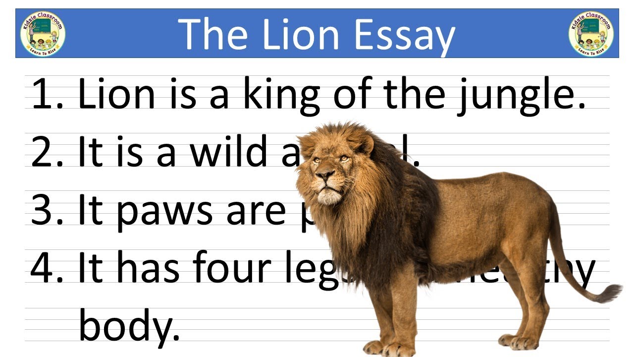 class 7 lion essay in english